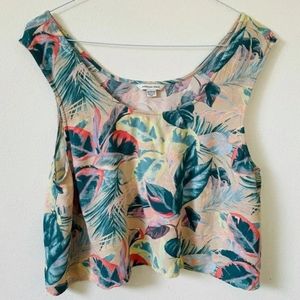 American Eagle Tropical Botanical Cropped Swing Tank Sz XXL